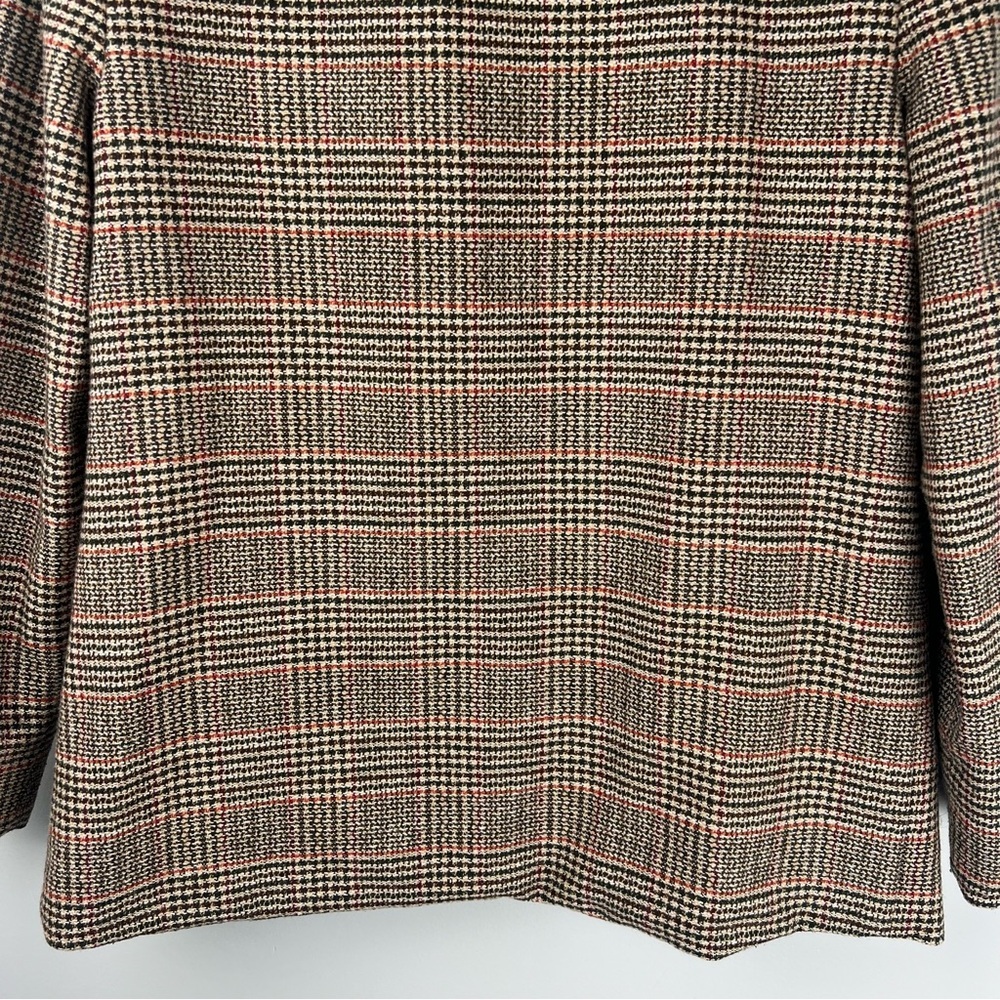 Vintage Fay Leslie Blazer Womens Plaid Size 6P Brown Jacket - Picture 6 of 15